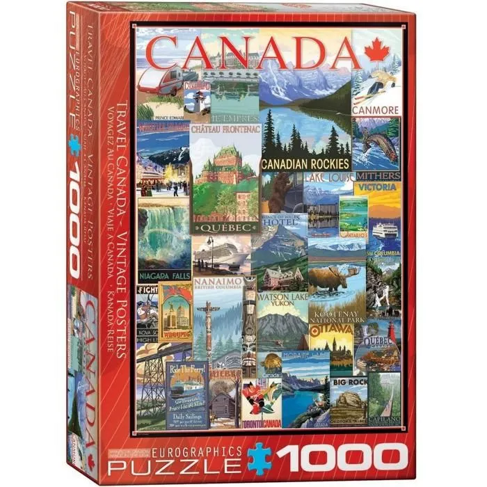Eurographics Puzzle 1000 Pc - Travel Canada Vintage Ads-1
