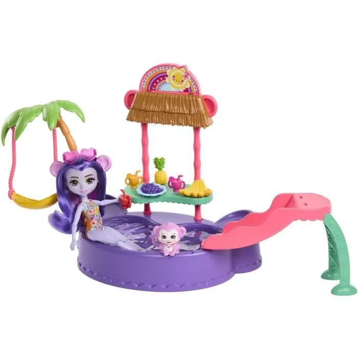 Enchantimals-Piscine singe-Coffret poupée et accessoires HTW73-1
