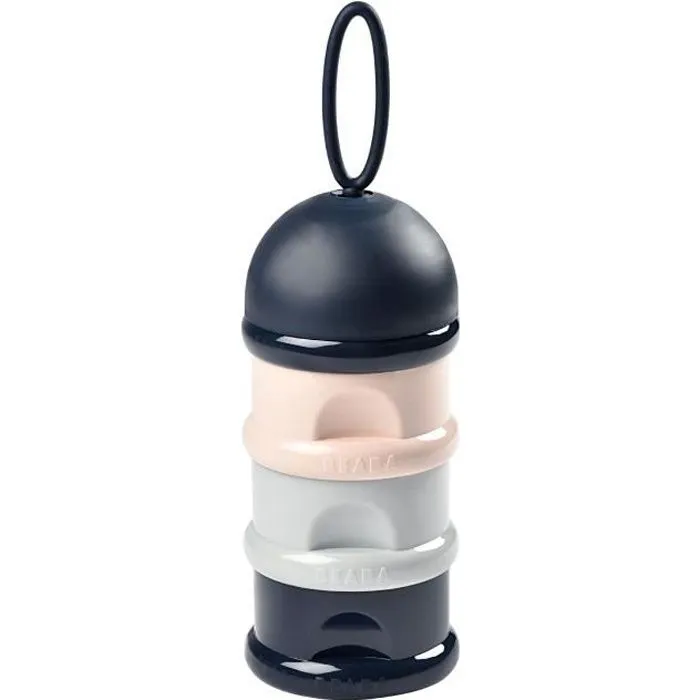 BÉABA - Boite doseuse de lait empilable - 100% hermétique - 3 compartiments - Grande contenance - Rose-0