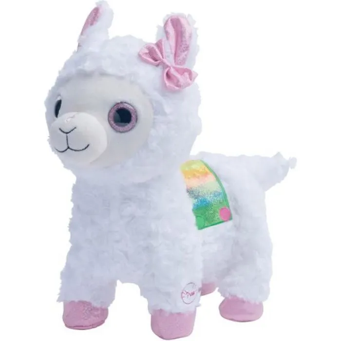 Peluche interactive - Popy le Lama - Blanc - 30cm - Jouet interactif-0