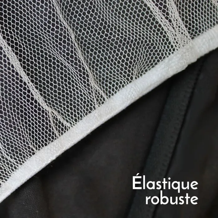 Moustiquaire universelle pour poussette et landau - Blanc transparent - Monsieur Bébé-1
