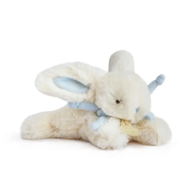 Peluche - DOUDOU ET COMPAGNIE - Lapin Bonbon - Souple - 16cm - Blanche et bleu pastel-1