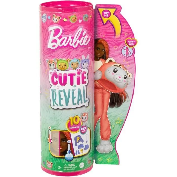 Barbie-Cutie Reveal-Poupée sur le thème des costumes, chaton panda HRK23-4