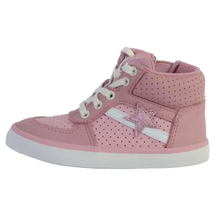 Basket Montante Cuir  Clarks City Flake - Rose-0