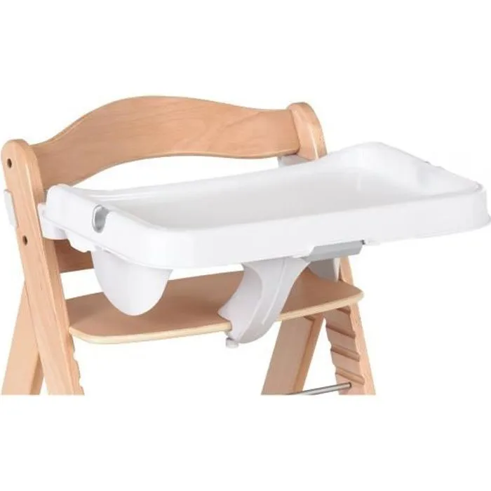 Plateau pour chaise haute Alpha+ - HAUCK - Blanc - Réglable - Bébé - 6 mois à 15 kg-0