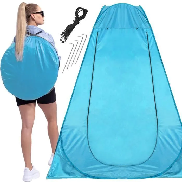 Cabine d'essayage de plage - SPRINGOS - Pop-up - 120 x 120 x 190 cm - Bleu - Tente multifonctionnelle-2