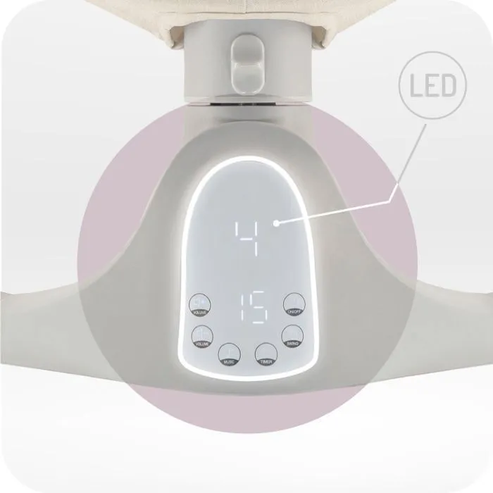 MoMi KENANI SAND - Balancelle Bébé Électrique - 10 mélodies - 5 modes de balancement - Arche à jouets – Beige-3