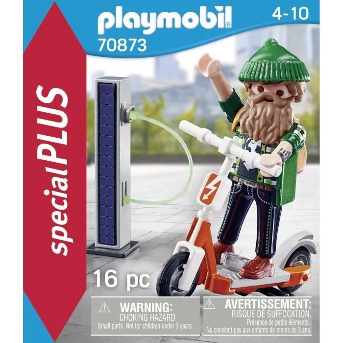 PLAYMOBIL - 70873 - Hipster avec trotinette électrique - Bleu - 16 pièces - Malte - 4 ans et plus-2