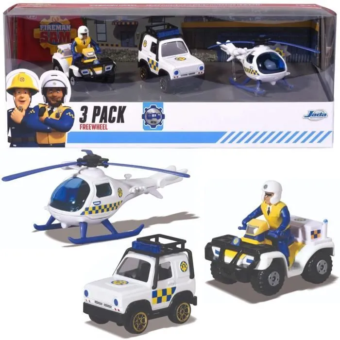 Fireman Sam police vehicles 3 car set-0