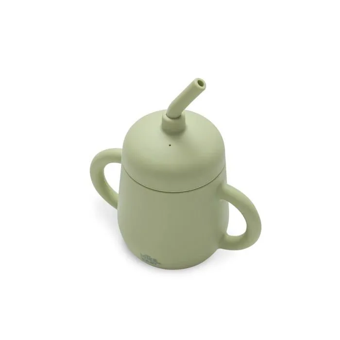 Tasse a bec - gobelet - verre d'apprentissage Interbaby - SI007-74 - Tasse Anti-goutte et paille pour bebe en silicone vert-1