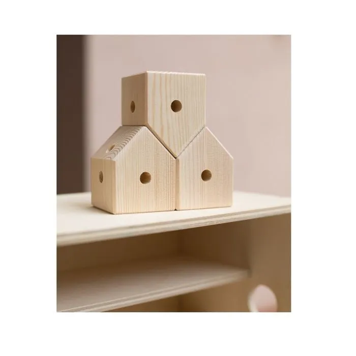 Jeu de construction - Trigonos - Cubes de jonction en bois - 10 pièces - Mixte - 4 ans et plus-1