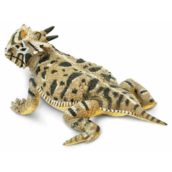 Figurine - Safari - Lézard cornu junior - 13,5 cm - Marron - Non toxique-0