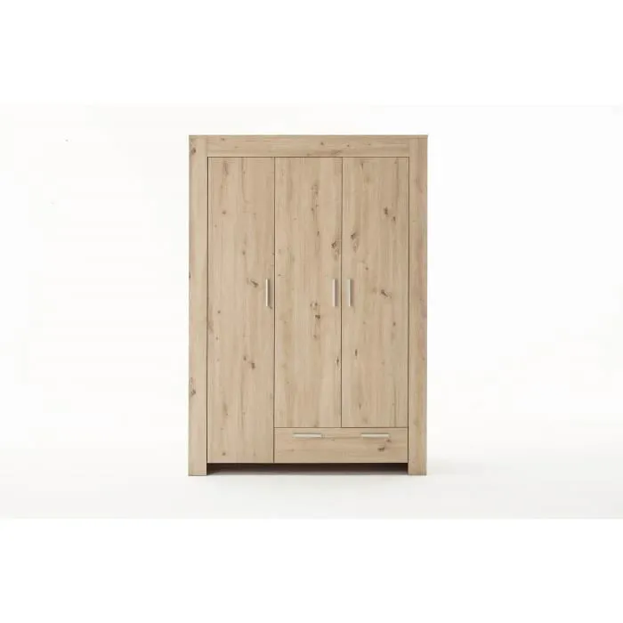 Chambre bébé Trio : Lit 70 x 140 cm + Commode à langer + Armoire AHOI - Chêne - TREND TEAM-4