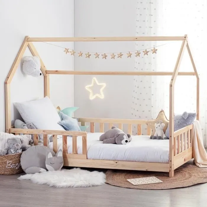 Lit Cabane Oasis Des Rêves Beige 90x190 cm-3