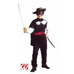 Déguisement bandit masqué 5/7 ans - WIDMANN - Veston, pantalon, cape, ceinture et masque - Noir - Enfant-0