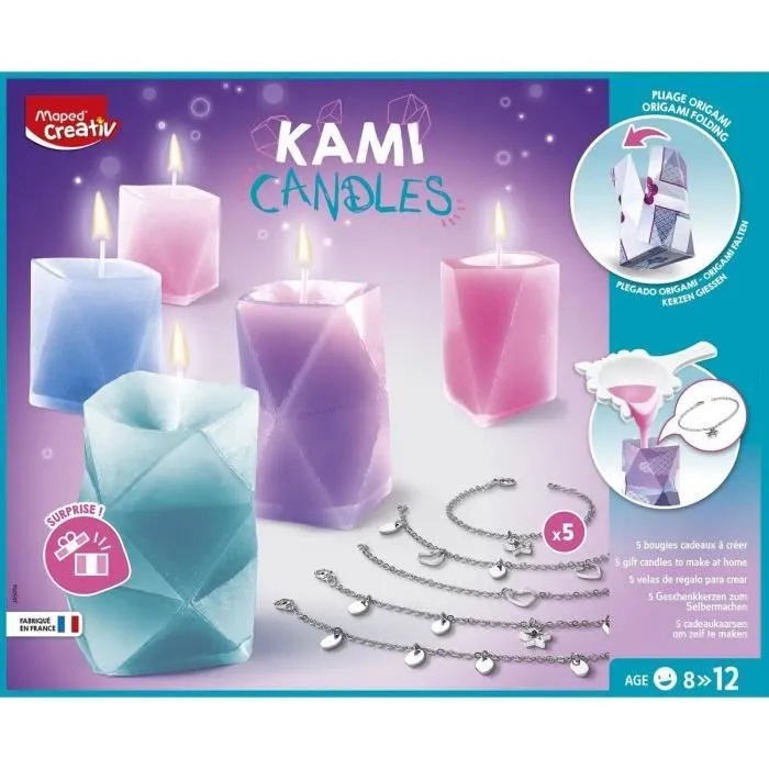 Bougies origami MAPED - Modèle Origami Surprise - Bracelet caché - Âge 8+-3