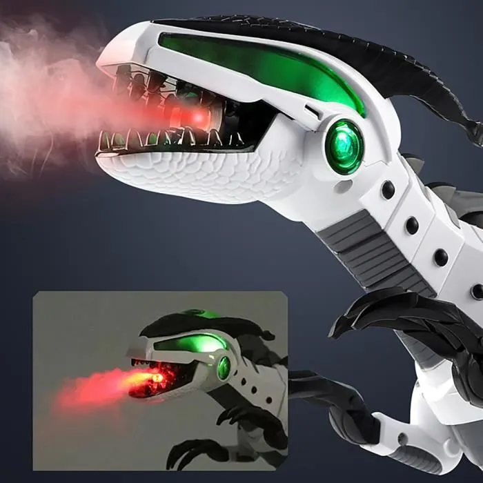 Jouet dinosaure mécanique - Non spécifié - Robot miniature - Spray brume - 6 ans et plus - Blanc-3