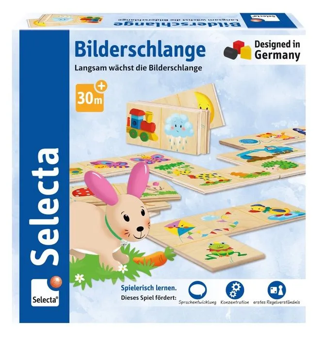 Jeu d'appariement - SELECTA - Serpent d'images - 20 plaquettes en bois - 2 joueurs ou plus - 3 ans et plus-3