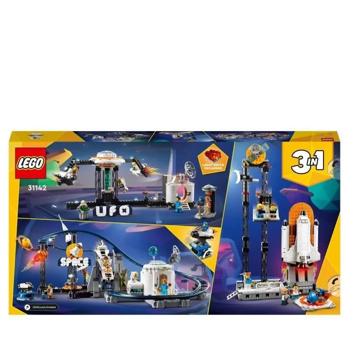 LEGO® Creator 31142 Les Montagnes Russes de l’Espace, Jouet avec Fusée Spatiale, Planètes et Briques-5