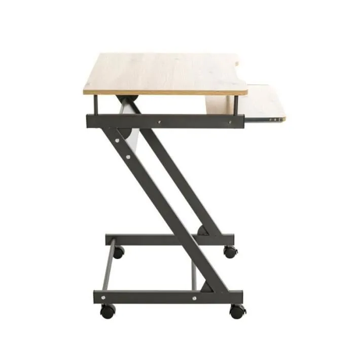 Bureau Design "admira" 75cm Chêne & Anthracite - Paris Prix Beige-3