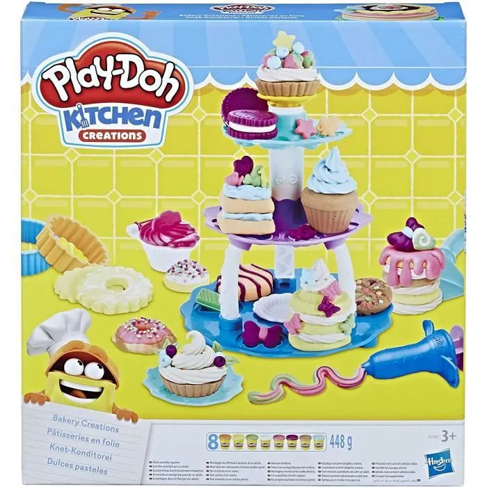 Jeu de pâte à modeler Play-Doh Patisseries en folie - E2387EU5 - 8 couleurs et variété d'outils-0