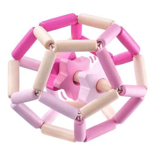 Selecta Spielzeug filles de boule de poing et de dentition 11,5 cm naturel/bois rose-0