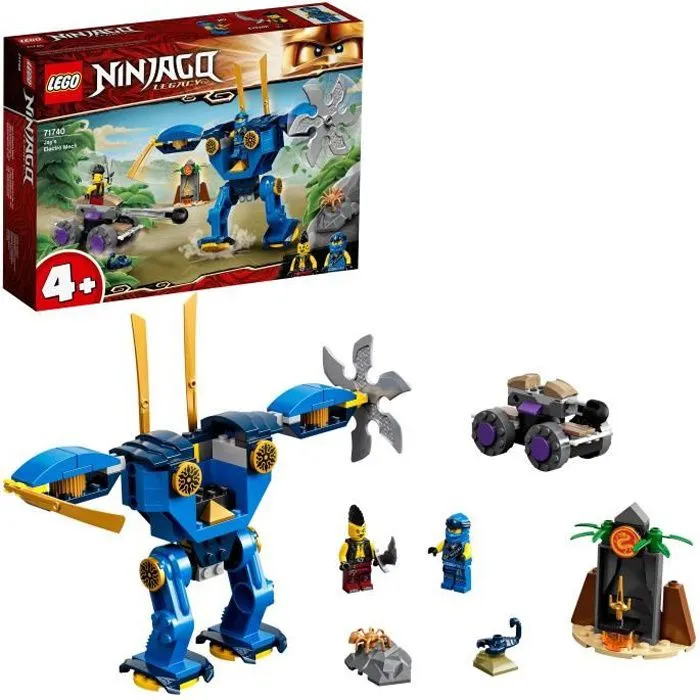 LEGO® NINJAGO 71740 L'Électrorobot de Jay, Jouet de Voiture Ninja, avec 2 Figurines, Dès 4 Ans-0