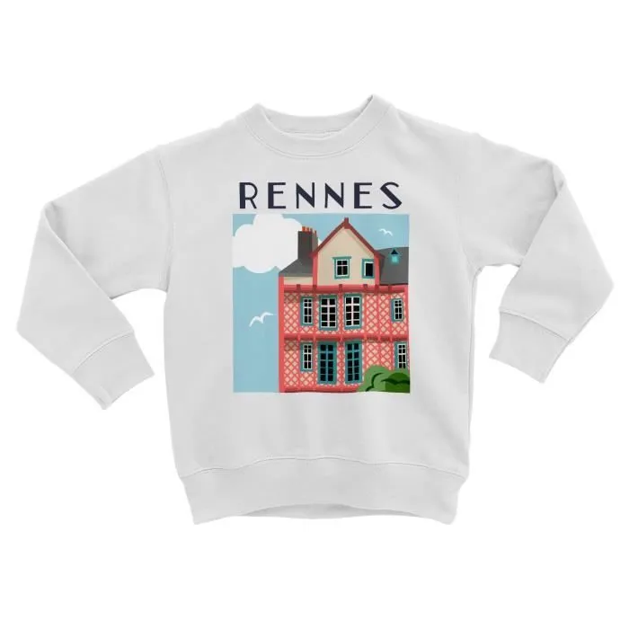 Sweatshirt Enfant Rennes Architecture France Ville Moyen-Age-0
