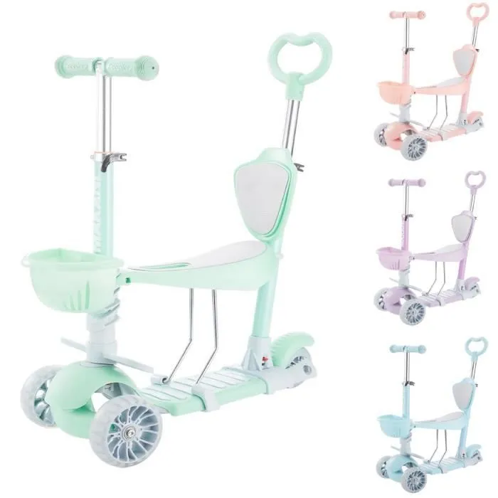 Trottinette enfant - Makani - BonBon 4 en 1 - Vert - 3 roues - Jusqu'à 50 kg-0