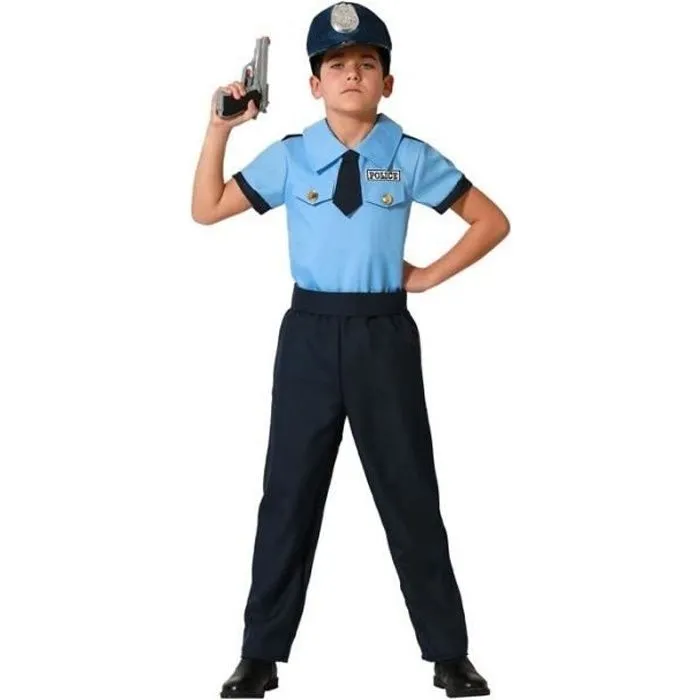 Déguisement Policier Garçon - ATOSA - Costume Police - Bleu - 3 ans et plus-0