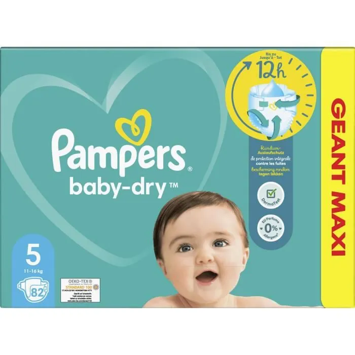 PAMPERS Baby-Dry Taille 5 - 82 Couches-8