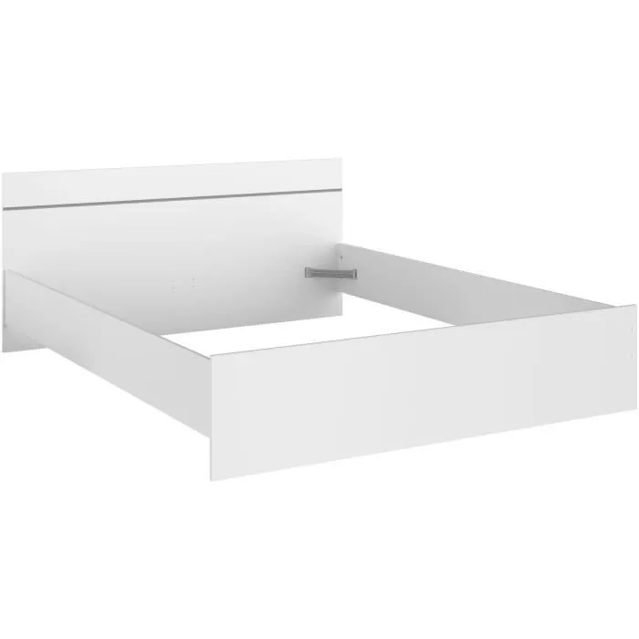 Lit adulte BOSTON 160x200 - Décor blanc - Fabriqué en France-6