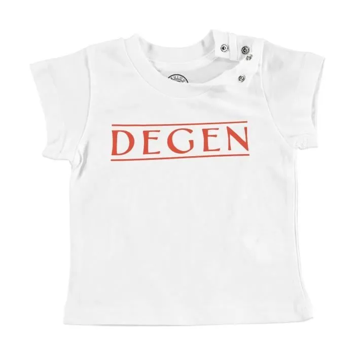 T-shirt Bébé Manche Courte Blanc Degen Humour Blague Culture Meme-0
