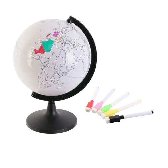 Jeux 2 mômes - Jouet éducatif - Globe terrestre rotatif à colorier-1