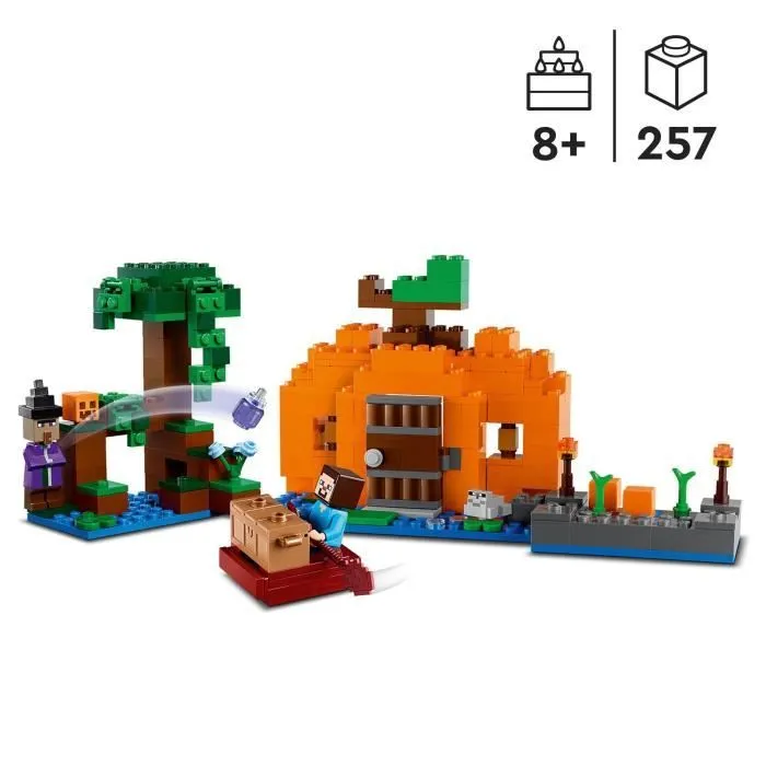 LEGO® Minecraft 21248 La Ferme Citrouille, Jouet de Maison avec Figurines Steve et Sorcière-1