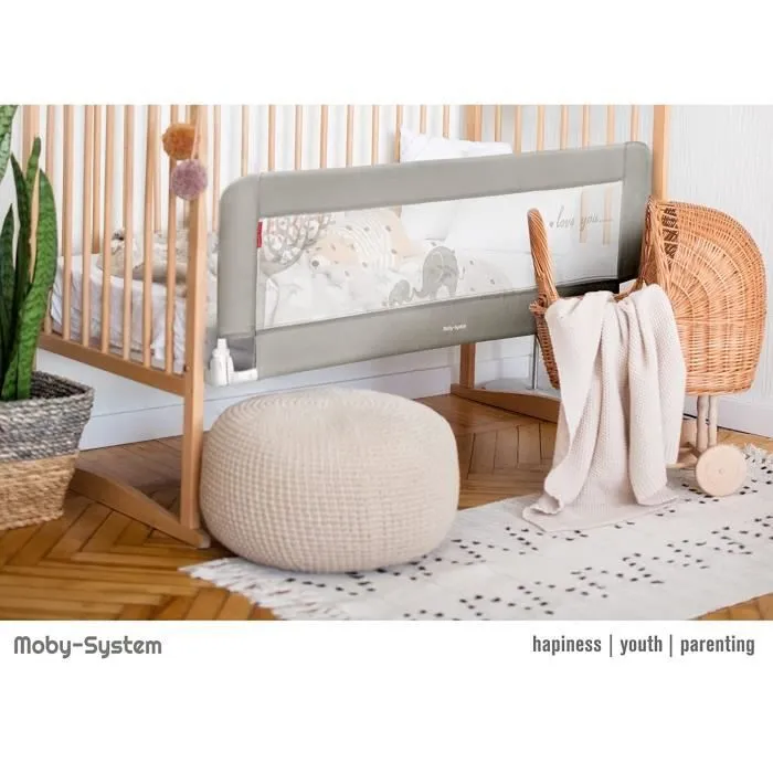 Barrière de Lit Bébé 0 - 18 mois Barrière de Protection Pliable, Stable Durable Dimensions de Couverture : 145 x 40 cm-1