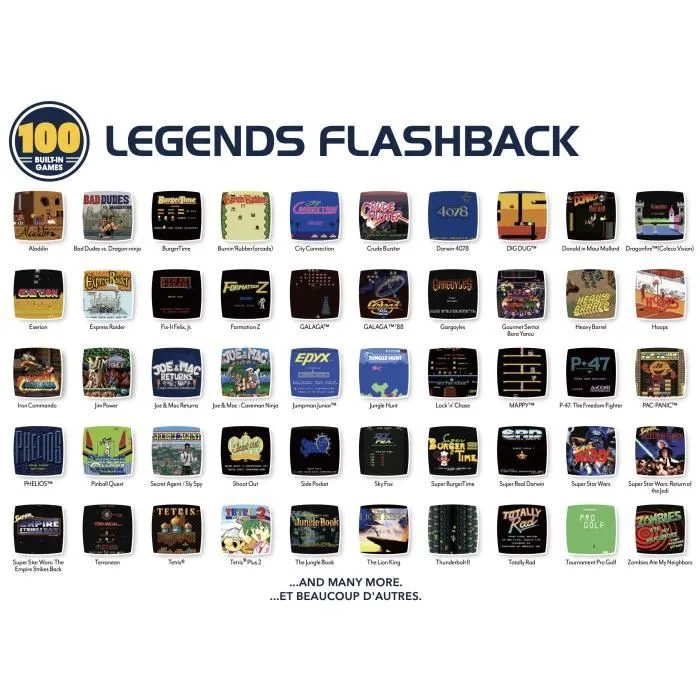 Console Rétrogaming - Atgames - Legends Flashback - 100 jeux - HDMI - Noir-3