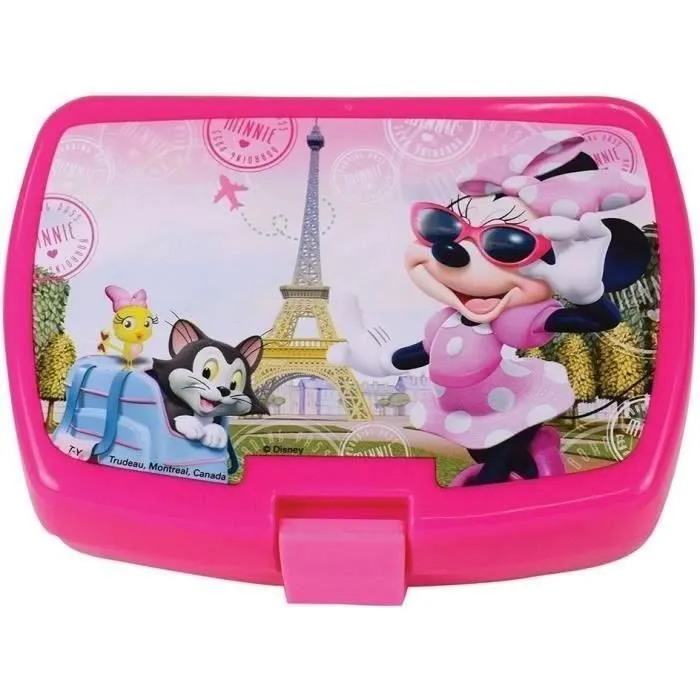 Lot Vaisselle Disney Minnie - FUN HOUSE - 006377 - Verre, Assiette Creuse, Assiette Plate, Gourde, Boîte Goûter et Couverts-3