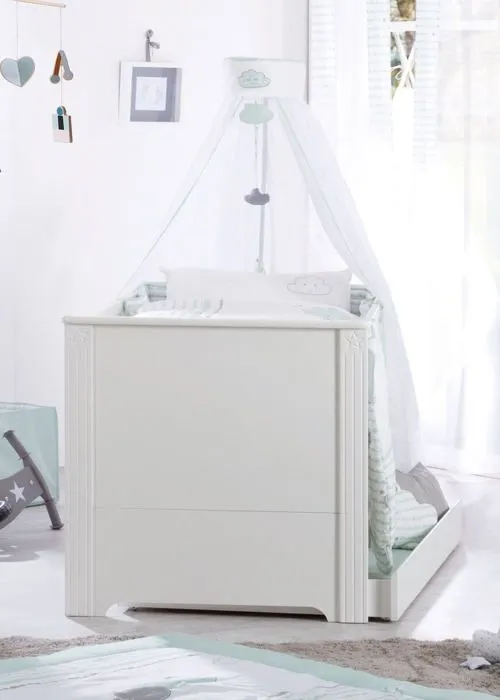Ensemble Chambre Bébé ROBA Duo Maxi - Lit 70x140 cm + Grande Commode à Langer - Blanc-5