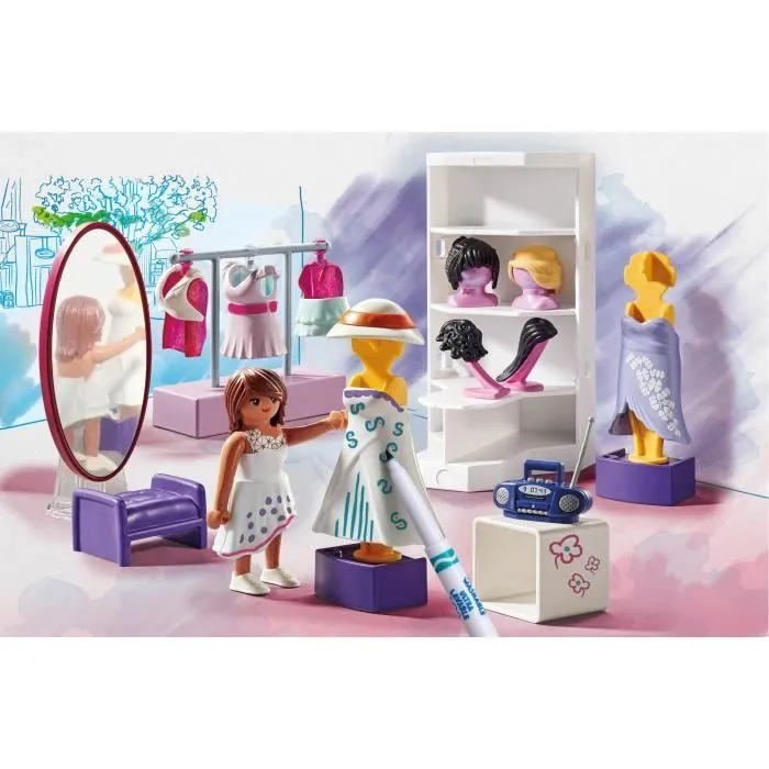 PLAYMOBIL Color : Atelier de styliste - PLAYMOBIL - Crée de nouvelles histoires à tes couleurs - Mixte - 5 ans-1