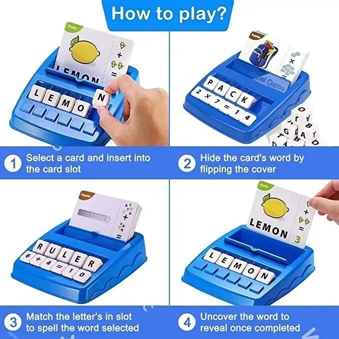 Jeu de Société Educatif - Jeux Educatif - Apprendre à Lire - 2 En 1 - Pour Enfants de 3 à 9 Ans - Bleu Clair-2