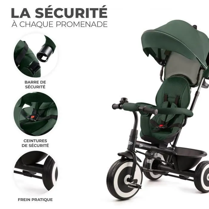 Tricycle évolutif KINDERKRAFT Aston - 3 roues - De 9 mois à 5 ans - Mystic Green-0
