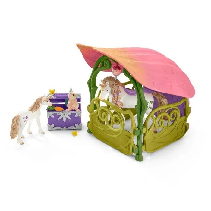 Maison-fleur pailletée avec licornes, lac et écurie - Schleich - 42445 - Multicolore - Rose - Fille-2