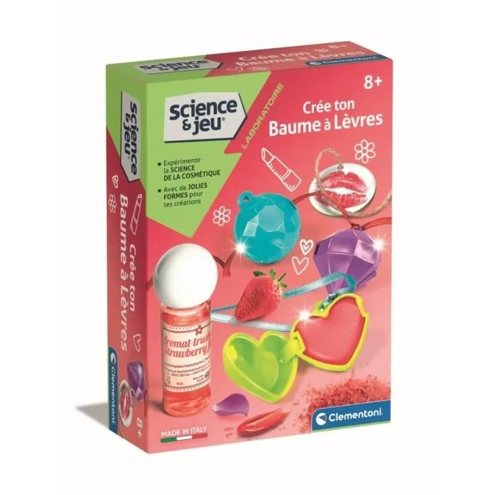 Clementoni - Science & Jeu - Coffret scientifique création de baumes à lèvres - Dés 8 ans-0