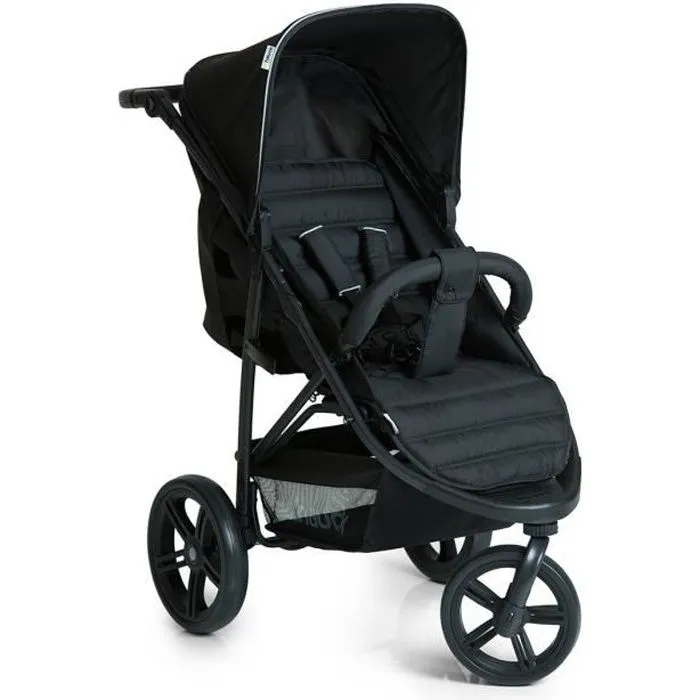 Poussette simple - HAUCK - Rapid 3 - Noir - 3 roues - Avec habillage pluie-0