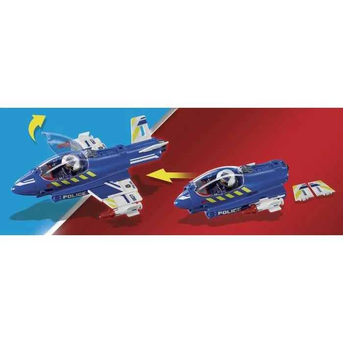 PLAYMOBIL - 70780 - Jet de police et drone - Multicolore - Bleu - Playmobil City Action-8