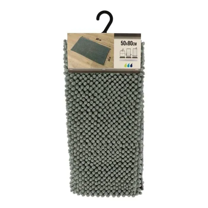 TAPIS MICROFIBRE BOULES 50X80 CM - VERT DE GRIS - Tendance-0