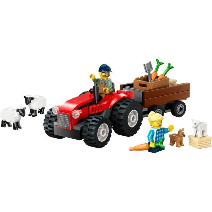 LEGO City 60461 Tracteur agricole rouge avec remorque et moutons - Jeu pour enfants 4 ans-3