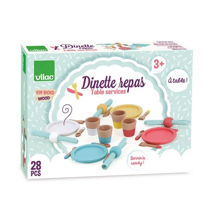 Vilac - Dinette repas en bois-1