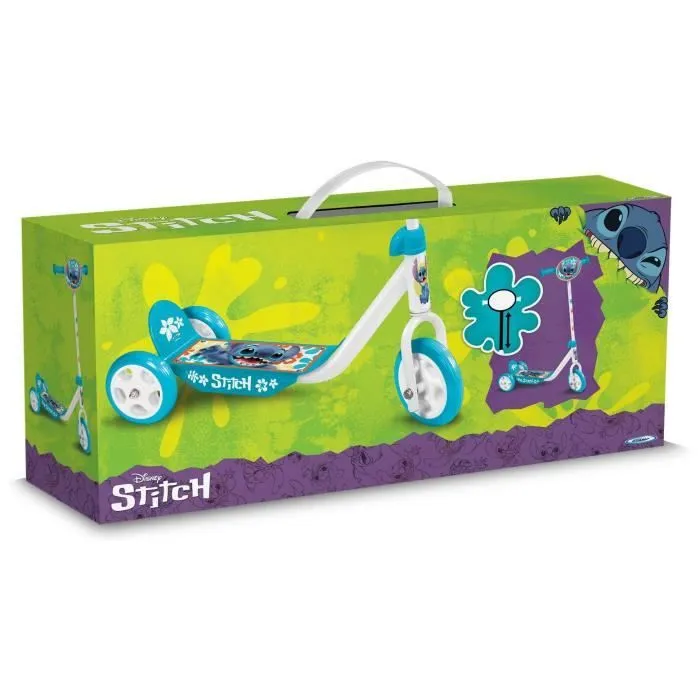 Trottinette 3 Roues - DISNEY - STITCH - Ajustable en hauteur - Large plateau antidérapant - Poignées anti-pincement-1